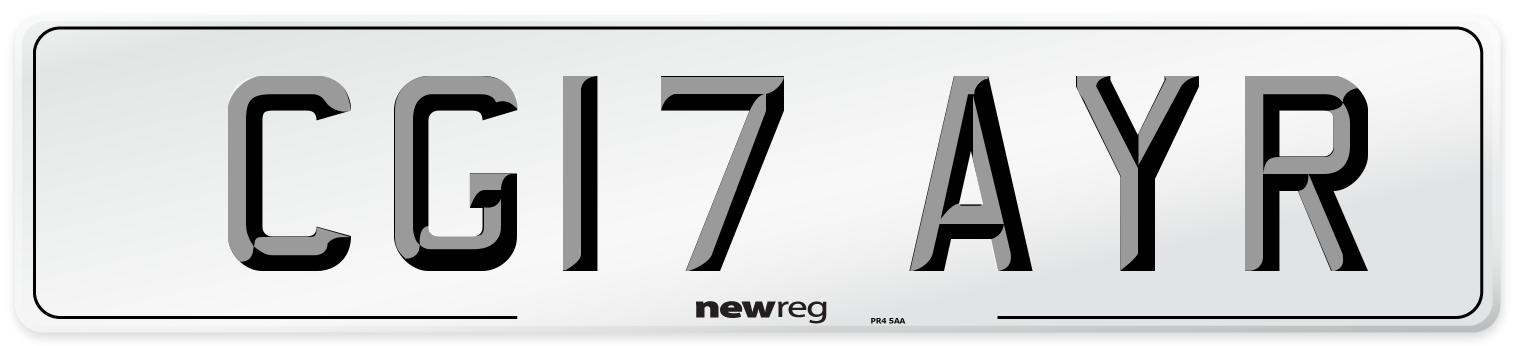CG17 AYR Number Plate from New Reg